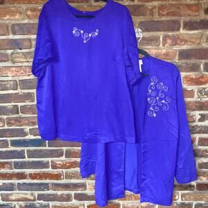 G.W. Originals Vintage Purple Gold Embroidered Top & Jacket Women's Size 2X/16W